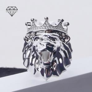 Mens Lion Ring Silver 